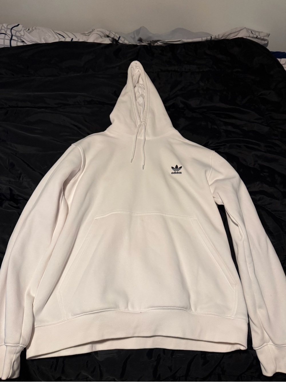 adidas Men's Cream Trefoil  Hoodie Jacket some small stains. Can tye dye